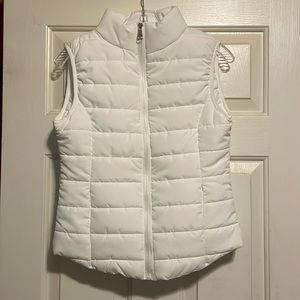 White puffer vest